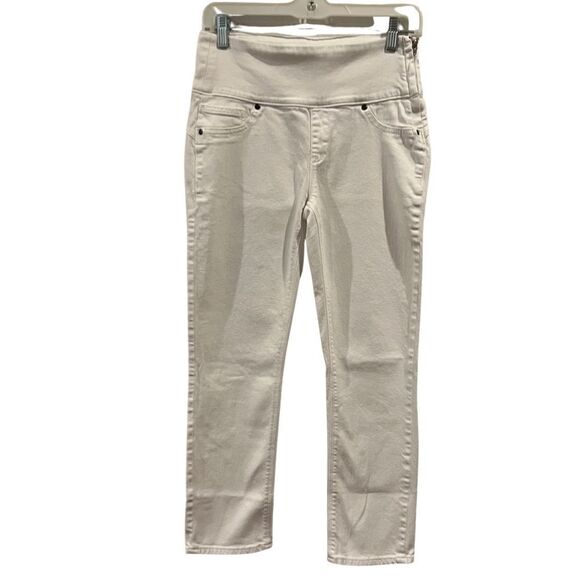 Spanx White Pull on side zip Ankle cropped  jeans Size S/P - Picture 1 of 10